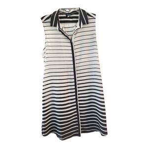 Firuze San Francisco Striped Black and White Sleeveless Dress - Size L